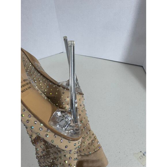 "FASHION NOVA" Kitten Toe Bling Slip On Sock Heel Sexy Sassy Runway Floor Model - Picture 9 of 11